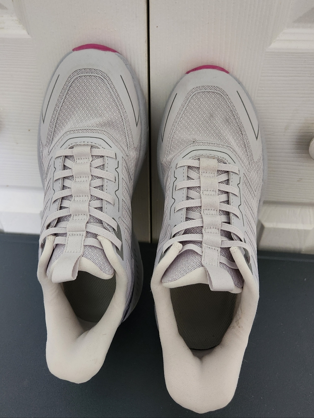 Women's White and Pink Athletic Sneakers - Stylish Comfort
